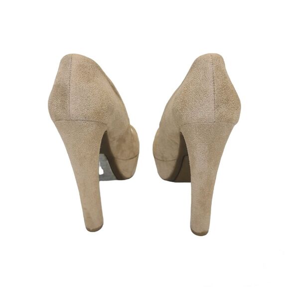 Zigi Soho Kelis Beige Suede Peeptoe Platform Heels Sz 6.5 - Picture 3 of 16